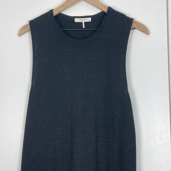 NWT! Rag & Bone Black Linen Midi Dress - Picture 10 of 14
